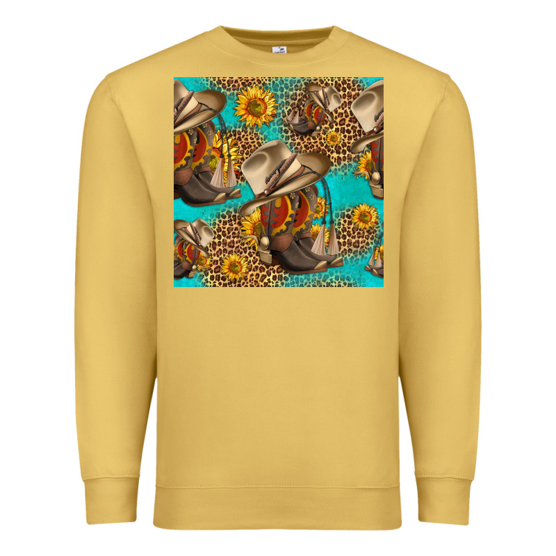 Western Boots And Hat Seamless Pattern Premium Sweatshirt by HRA Design Shop | Teevron