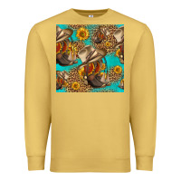 Antique Gold western boots and hat seamless pattern Premium Sweatshirt - HRA Design Shop
