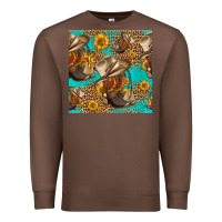 Chestnut western boots and hat seamless pattern Premium Sweatshirt - HRA Design Shop