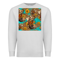 Dove Grey western boots and hat seamless pattern Premium Sweatshirt - HRA Design Shop