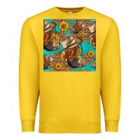 Lemon western boots and hat seamless pattern Premium Sweatshirt - HRA Design Shop