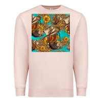 Pale Pink western boots and hat seamless pattern Premium Sweatshirt - HRA Design Shop