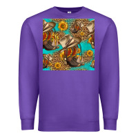 Purple western boots and hat seamless pattern Premium Sweatshirt - HRA Design Shop