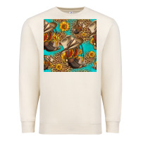 Sandshell western boots and hat seamless pattern Premium Sweatshirt - HRA Design Shop
