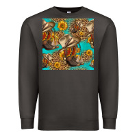Smoke western boots and hat seamless pattern Premium Sweatshirt - HRA Design Shop