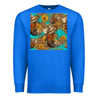 True Royal western boots and hat seamless pattern Premium Sweatshirt - HRA Design Shop