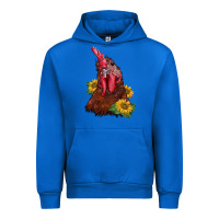 Cobalt rooster sunflower Urban Hoodie - BarkalooDesign