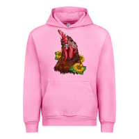 Fuchsia Pink rooster sunflower Urban Hoodie - BarkalooDesign