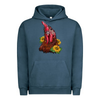 Pigment Midnight Navy rooster sunflower Urban Hoodie - BarkalooDesign