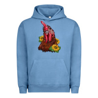 Pigment Pebble Blue rooster sunflower Urban Hoodie - BarkalooDesign