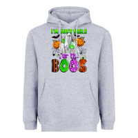 Heather Grey i'm just here for the boos Heavyweight Hoodie - Zillion Design Studio