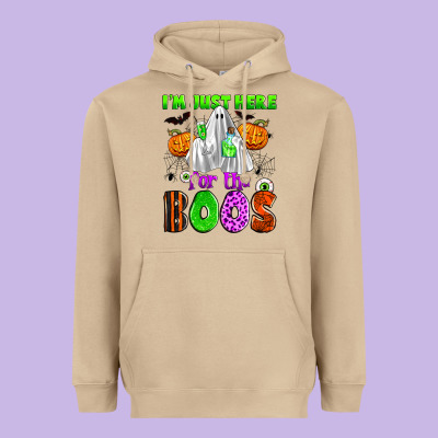 I'm Just Here For The Boos Heavyweight Hoodie Designed By Zillion Design Studio
