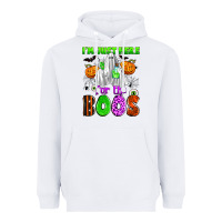 White i'm just here for the boos Heavyweight Hoodie - Zillion Design Studio