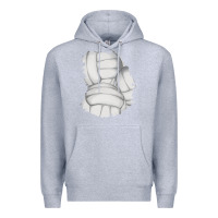 Heather Grey 2 volleyball patch Premium Hoodie - AdoDesignShop