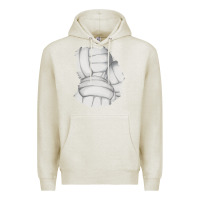 Oatmeal Heather 2 volleyball patch Premium Hoodie - AdoDesignShop