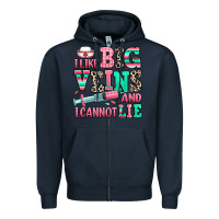 Navy i like big veins and i cannot lie Zipper Hoodie - RanaPortraitStore