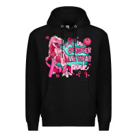 Black dinosaur  in october we wear pink Premium Hoodie - AdoDesignShop