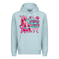 Blue Mist dinosaur  in october we wear pink Premium Hoodie - AdoDesignShop