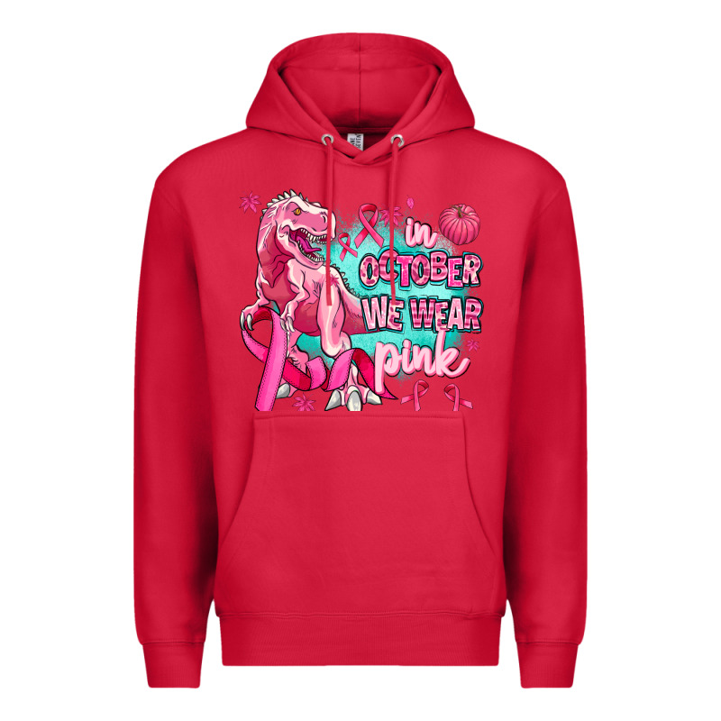 Dinosaur  In October We Wear Pink Premium Hoodie by AdoDesignShop | Teevron