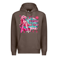 Coffee dinosaur  in october we wear pink Premium Hoodie - AdoDesignShop