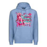 Colony Blue dinosaur  in october we wear pink Premium Hoodie - AdoDesignShop
