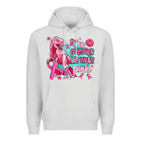 Dove Grey dinosaur  in october we wear pink Premium Hoodie - AdoDesignShop
