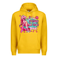 Lemon dinosaur  in october we wear pink Premium Hoodie - AdoDesignShop