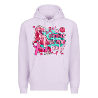Lilac dinosaur  in october we wear pink Premium Hoodie - AdoDesignShop