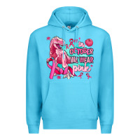 Ocean Blue dinosaur  in october we wear pink Premium Hoodie - AdoDesignShop