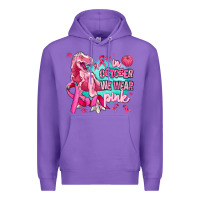 Purple dinosaur  in october we wear pink Premium Hoodie - AdoDesignShop