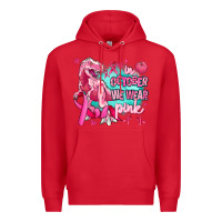 Red dinosaur  in october we wear pink Premium Hoodie - AdoDesignShop