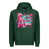 Sports Green dinosaur  in october we wear pink Premium Hoodie - AdoDesignShop