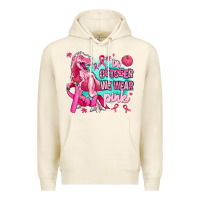 Tofu dinosaur  in october we wear pink Premium Hoodie - AdoDesignShop