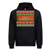 Black merry christmas knitted reindeer pattern Urban Hoodie - Jasminsmagicworld