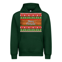 Forest Green merry christmas knitted reindeer pattern Urban Hoodie - Jasminsmagicworld