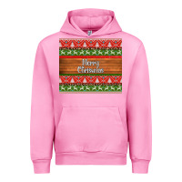 Fuchsia Pink merry christmas knitted reindeer pattern Urban Hoodie - Jasminsmagicworld