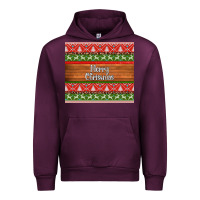 Mauve Wine merry christmas knitted reindeer pattern Urban Hoodie - Jasminsmagicworld