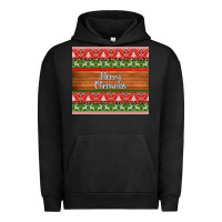 Pigment Black merry christmas knitted reindeer pattern Urban Hoodie - Jasminsmagicworld
