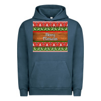 Pigment Midnight Navy merry christmas knitted reindeer pattern Urban Hoodie - Jasminsmagicworld