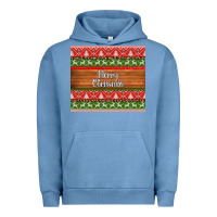 Pigment Pebble Blue merry christmas knitted reindeer pattern Urban Hoodie - Jasminsmagicworld