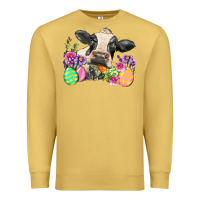 Antique Gold Happy Easter Cow Easter Day Premium Sweatshirt - Neo Western