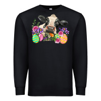 Black Happy Easter Cow Easter Day Premium Sweatshirt - Neo Western
