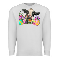 Dove Grey Happy Easter Cow Easter Day Premium Sweatshirt - Neo Western