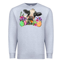 Heather Grey Happy Easter Cow Easter Day Premium Sweatshirt - Neo Western