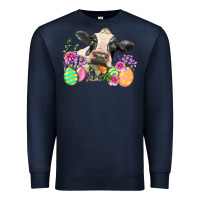 Navy Happy Easter Cow Easter Day Premium Sweatshirt - Neo Western
