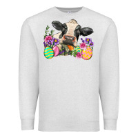 Oatmeal Heather Happy Easter Cow Easter Day Premium Sweatshirt - Neo Western