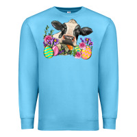 Ocean Blue Happy Easter Cow Easter Day Premium Sweatshirt - Neo Western