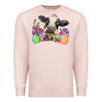 Pale Pink Happy Easter Cow Easter Day Premium Sweatshirt - Neo Western