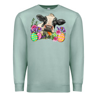 Seafoam Happy Easter Cow Easter Day Premium Sweatshirt - Neo Western