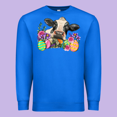 Happy Easter Cow Easter Day Premium Sweatshirt Designed By Neo Western
